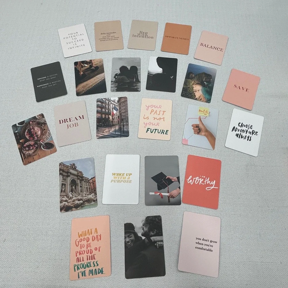 Lamare Vision Board Cards Motivational Positivity Affirmation Set 132 Dream Mood